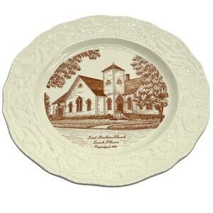 Vintage Lanark Illinois IL First Brethren Church Church Plate Round 10 inch